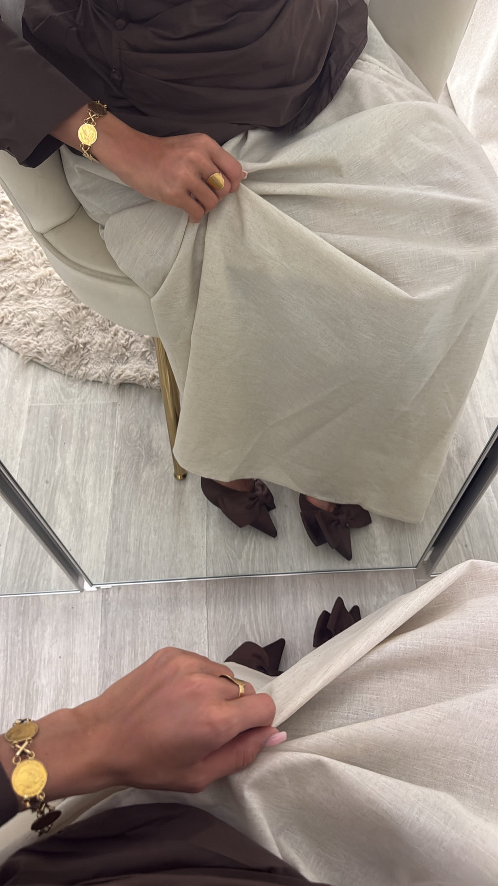 Jupe en Lin Beige