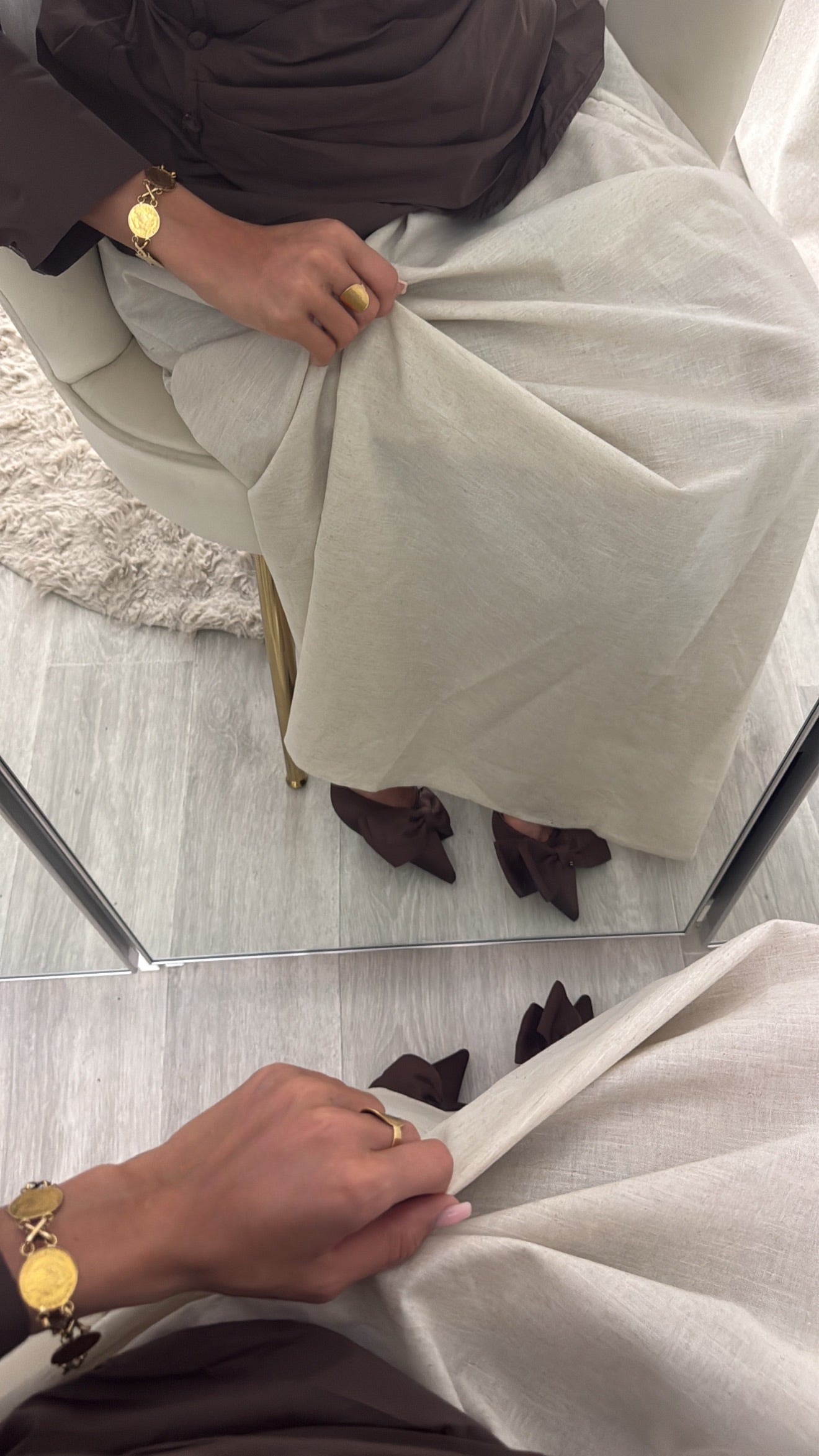 Jupe en Lin Beige