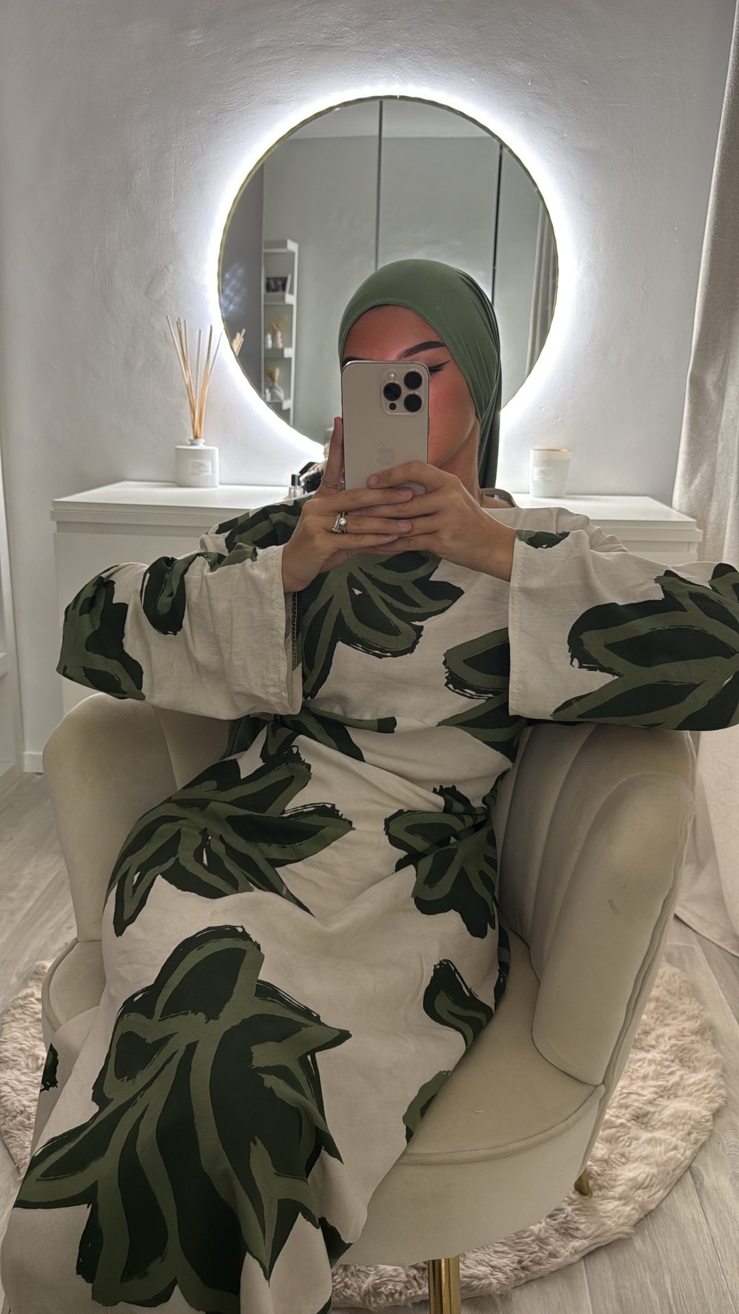 robe flora verte