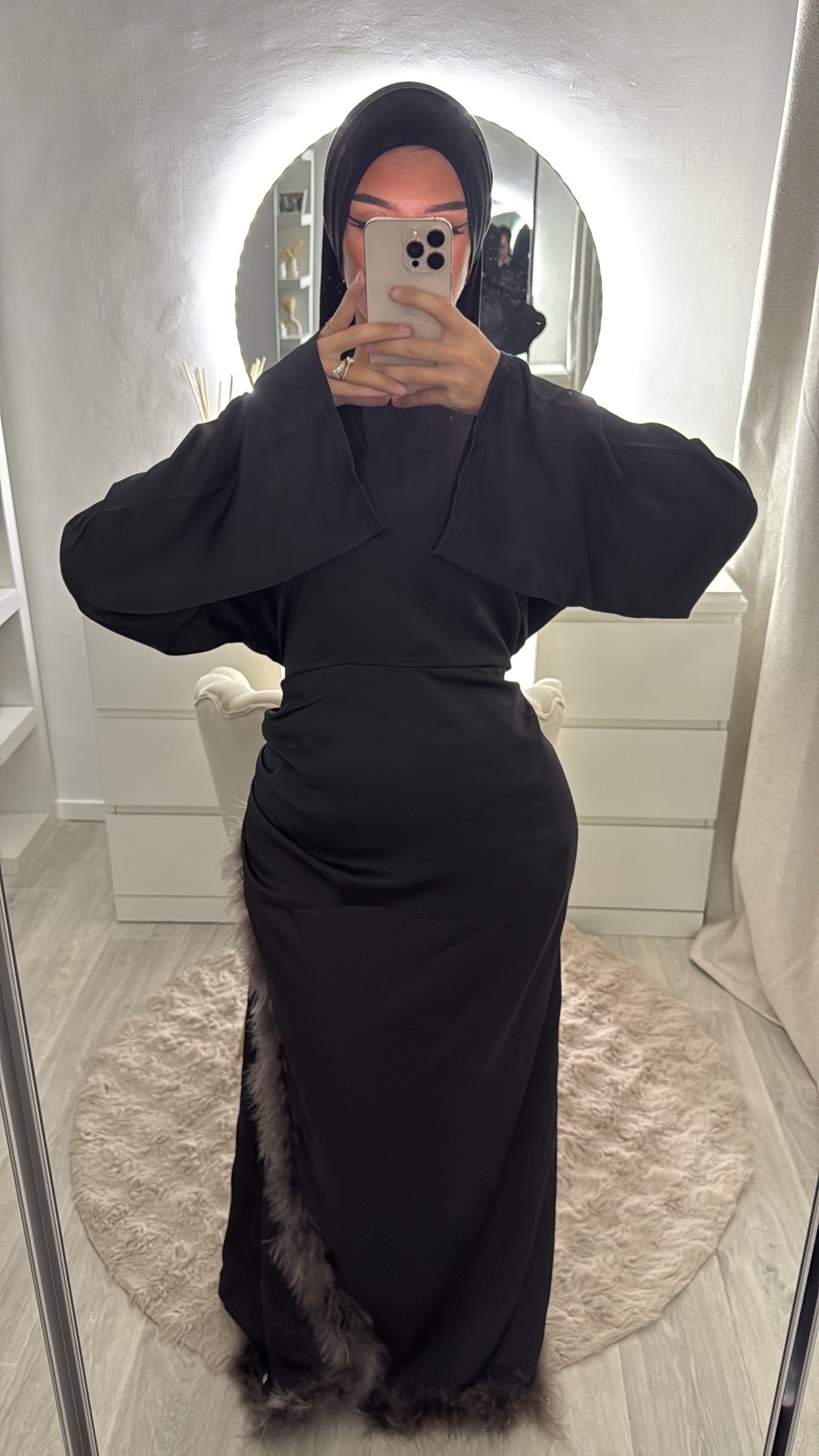 Robe à plume Noir