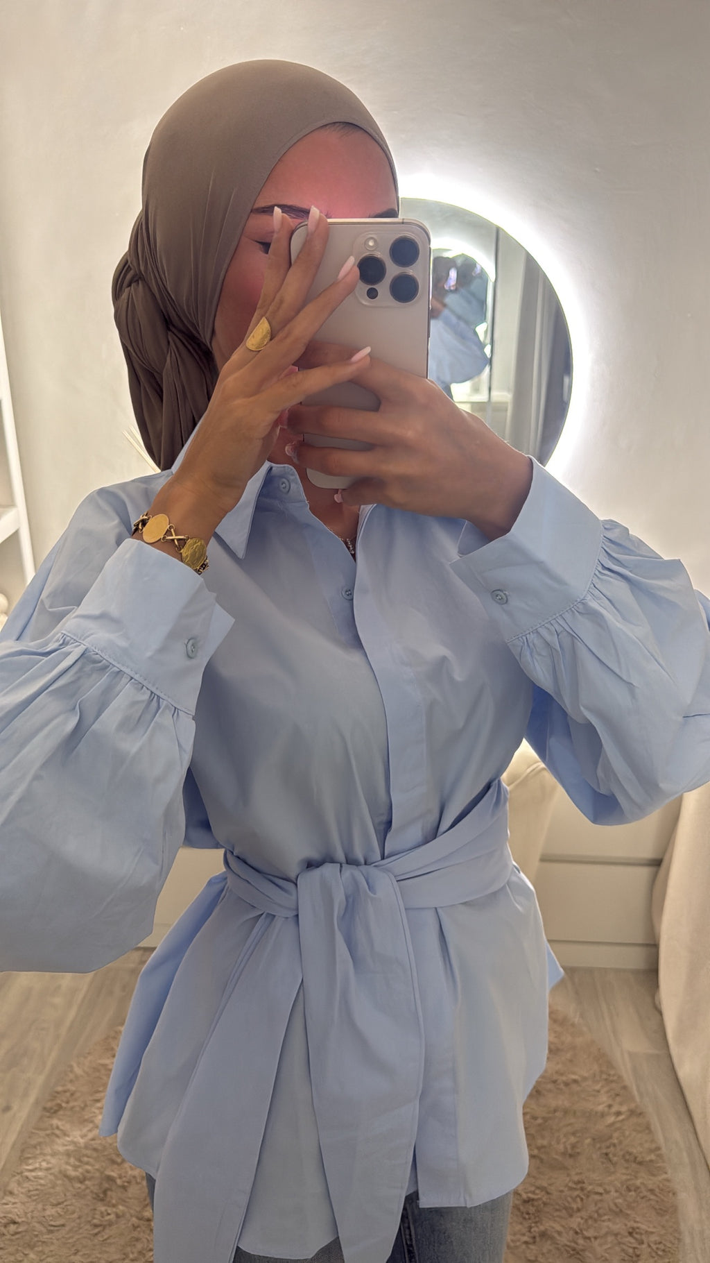 Chemise à nouer Bleue