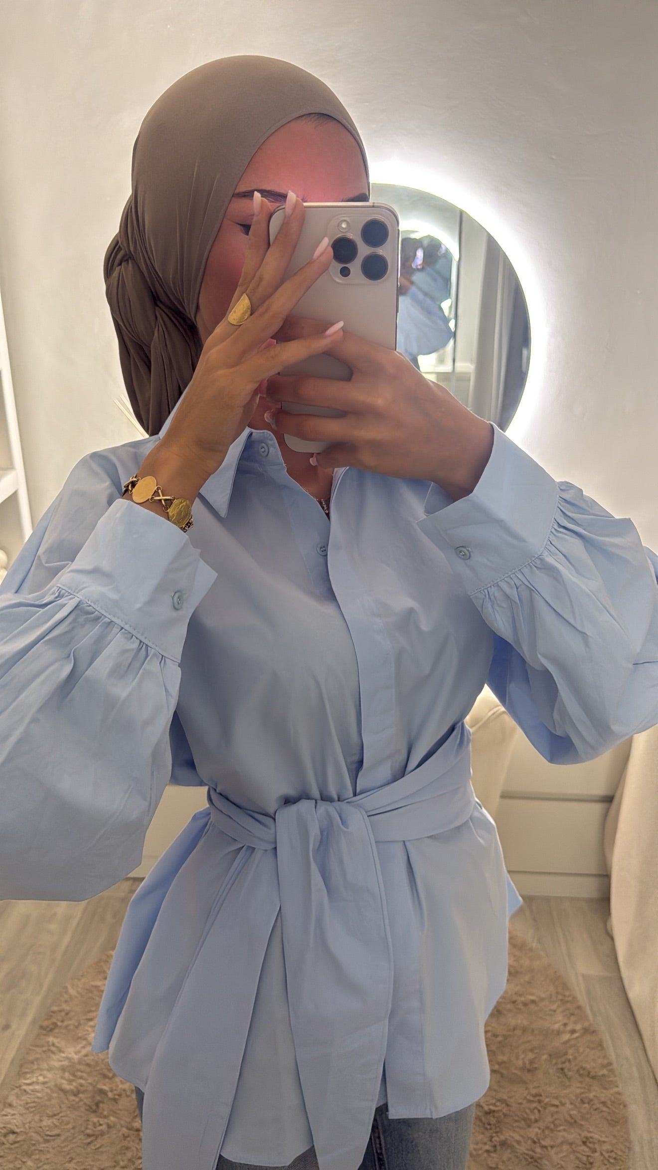 Chemise à nouer Bleue