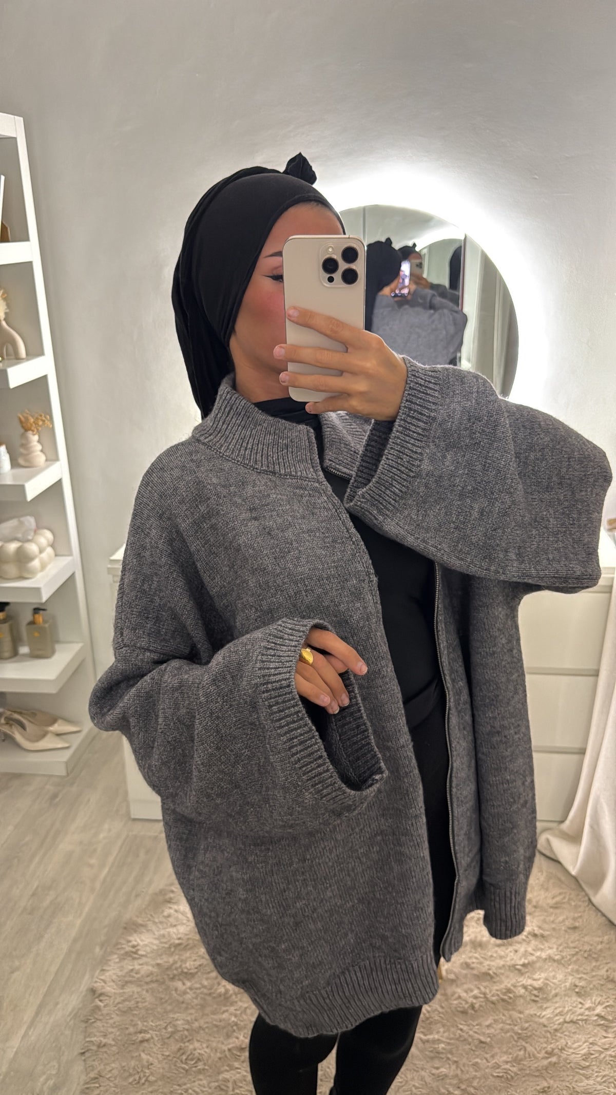 Gilet long Gris