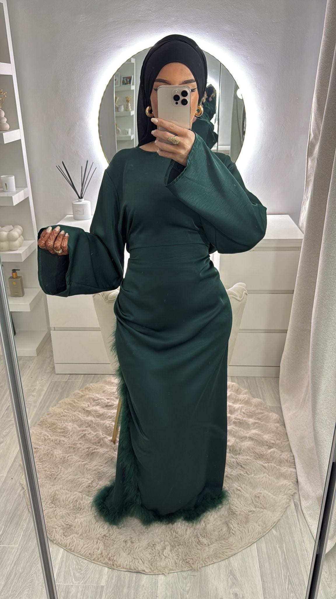 Robe à plume Verte