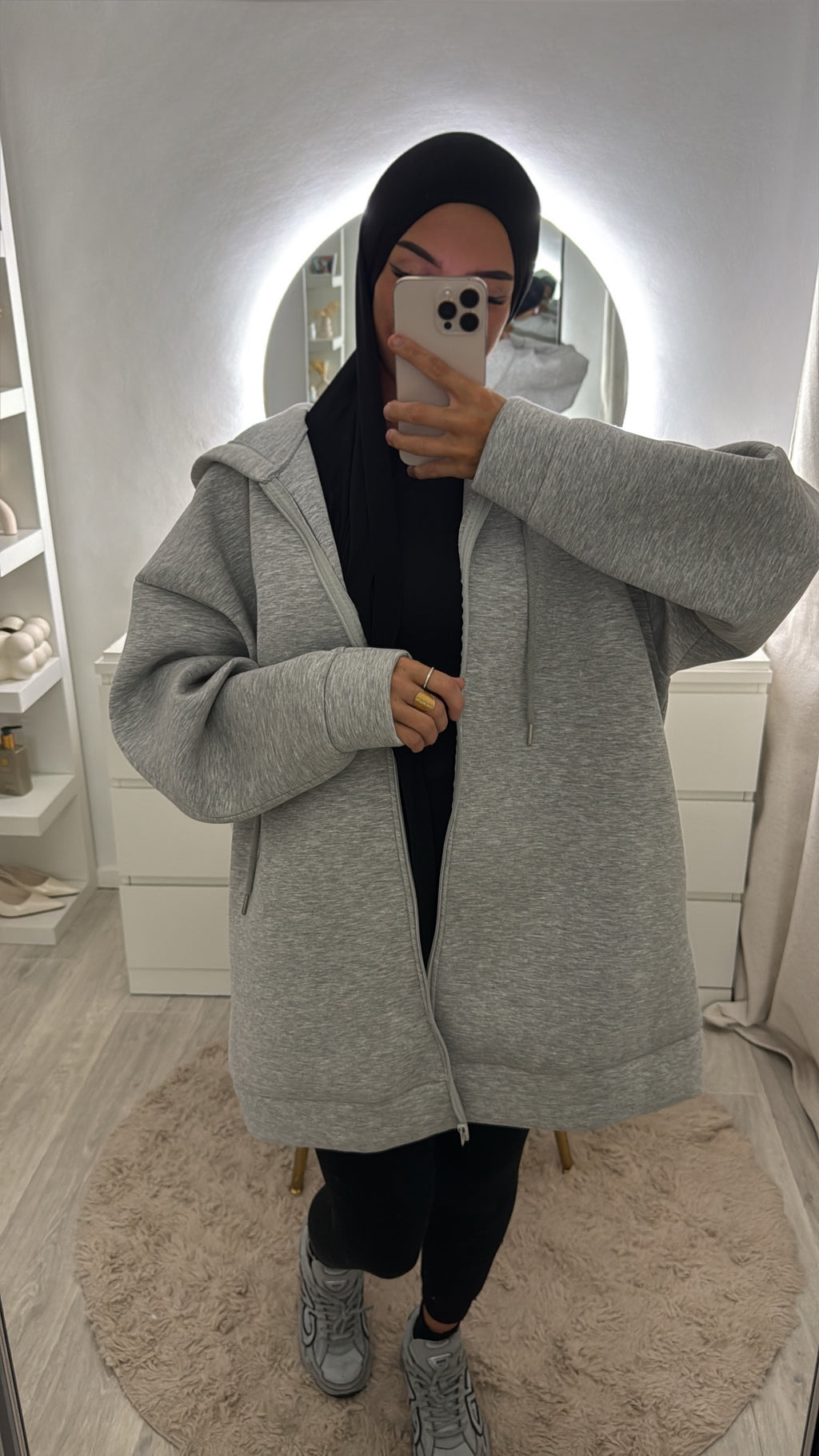 Gilet long Gris