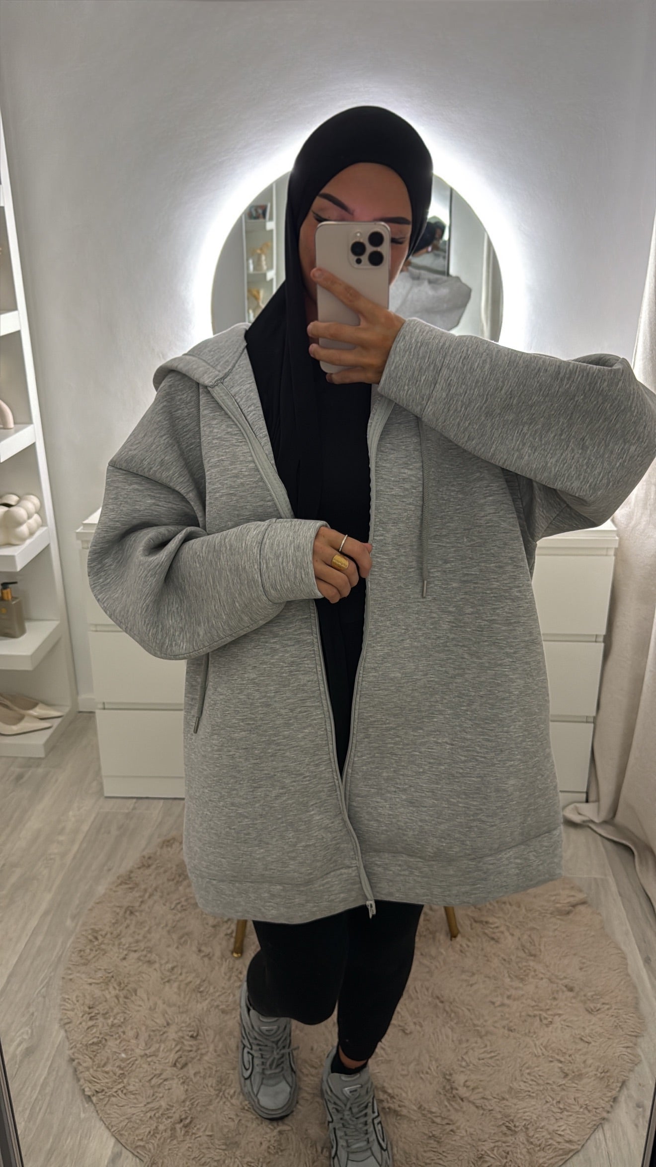 Gilet long Gris
