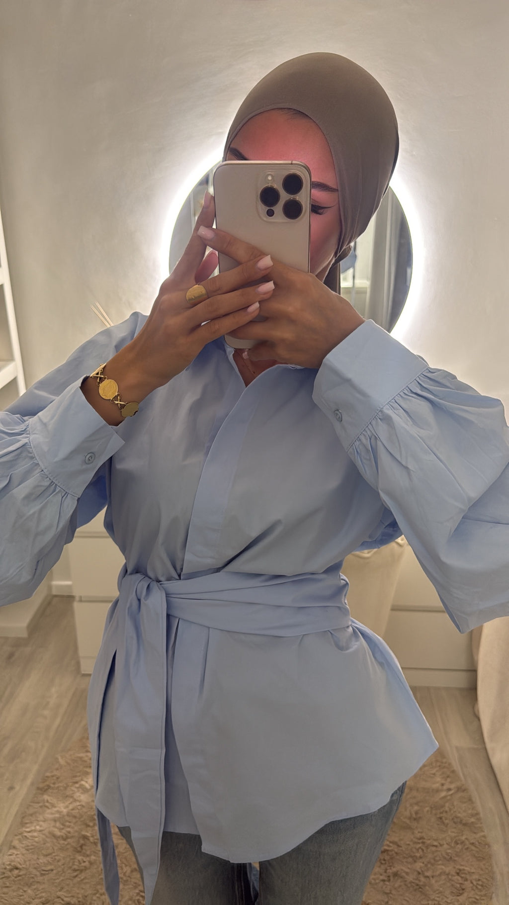 Chemise à nouer Bleue