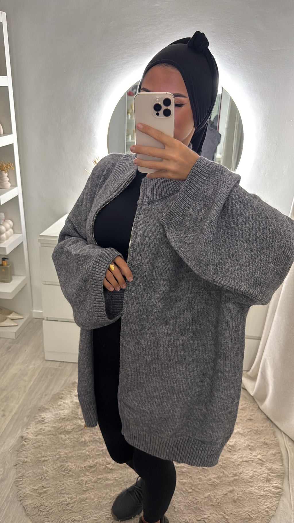 Gilet long Gris
