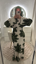 robe flora verte