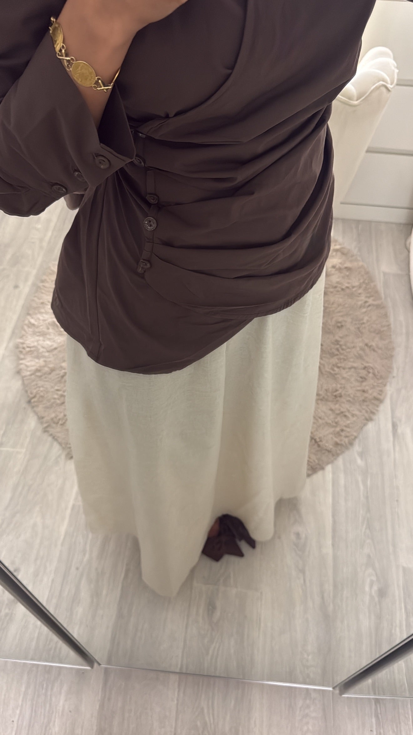 Jupe en Lin Beige