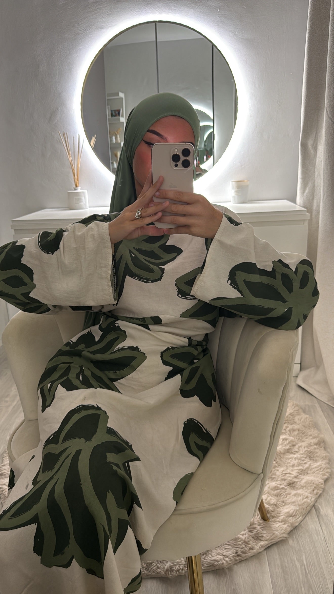 robe flora verte
