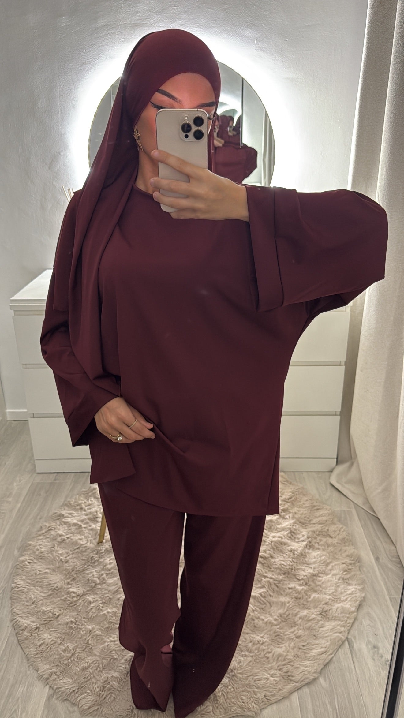 Burkini 3 pièces bordeau