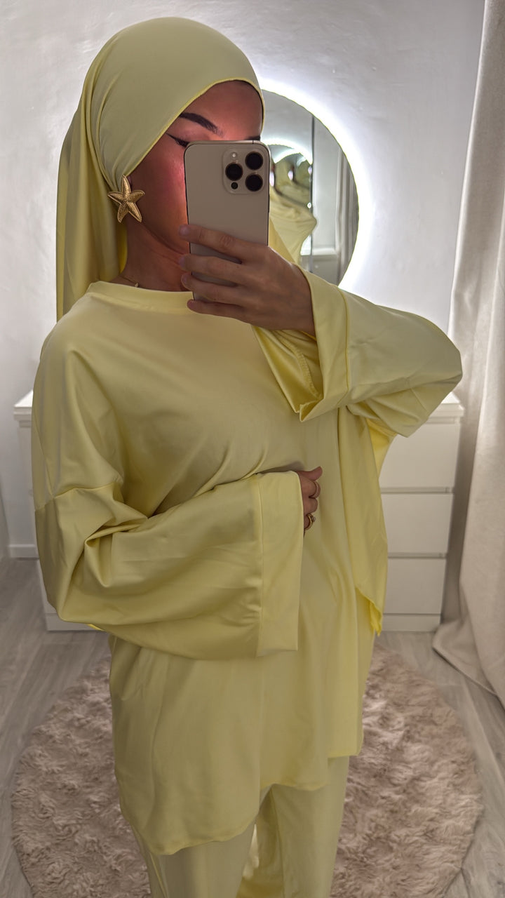 Burkini 3 pièces jaune