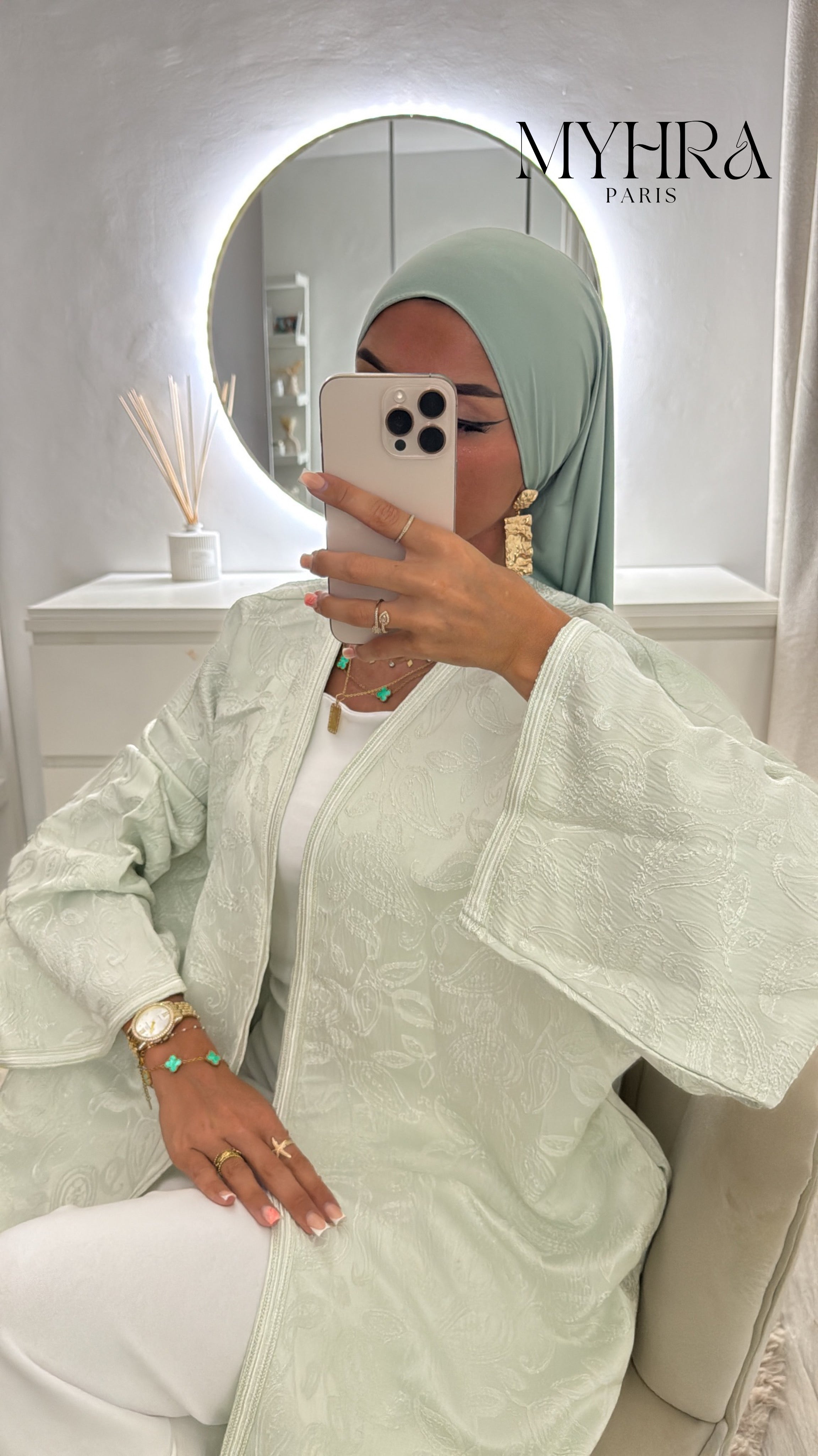 Kimono Jasminah vert d’eau