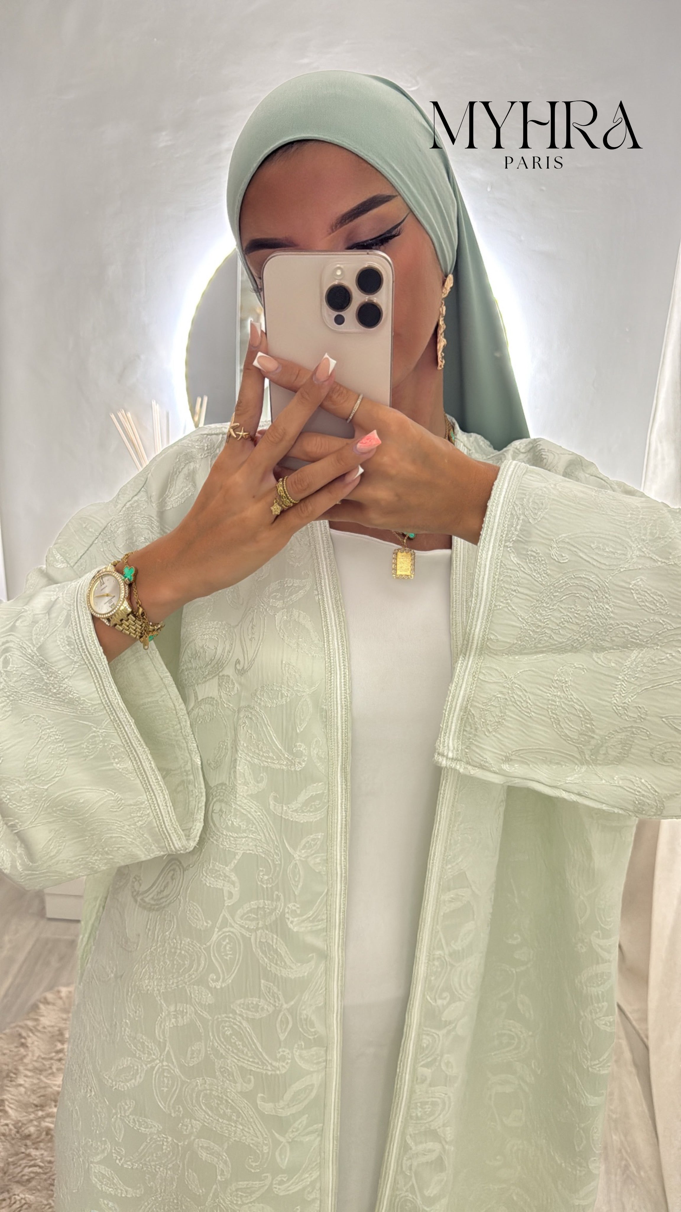 Kimono Jasminah vert d’eau