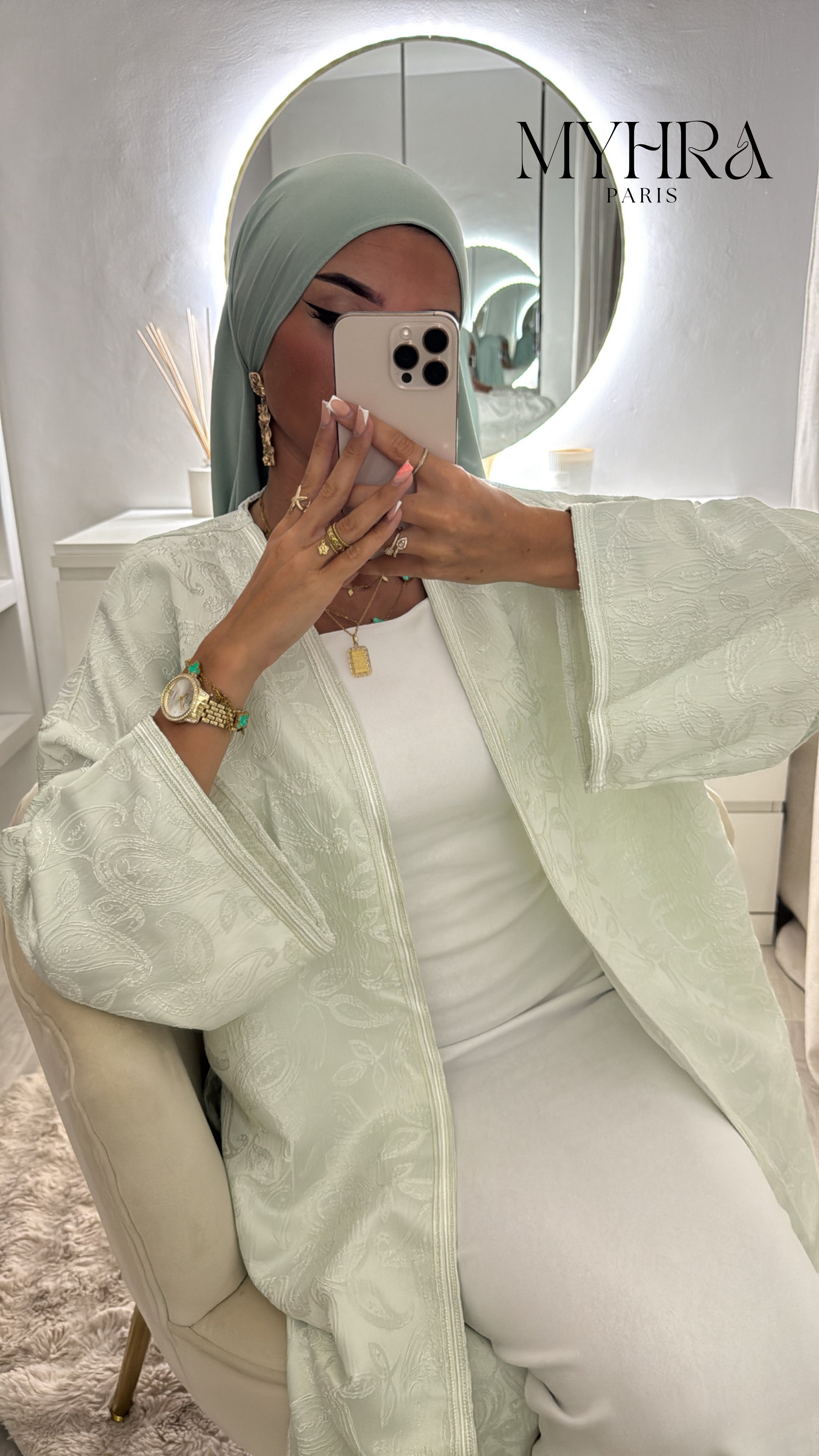 Kimono Jasminah vert d’eau
