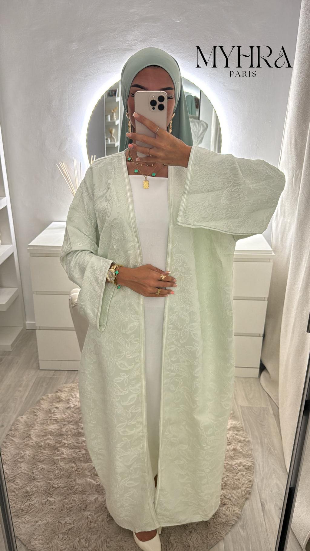 Kimono Jasminah vert d’eau