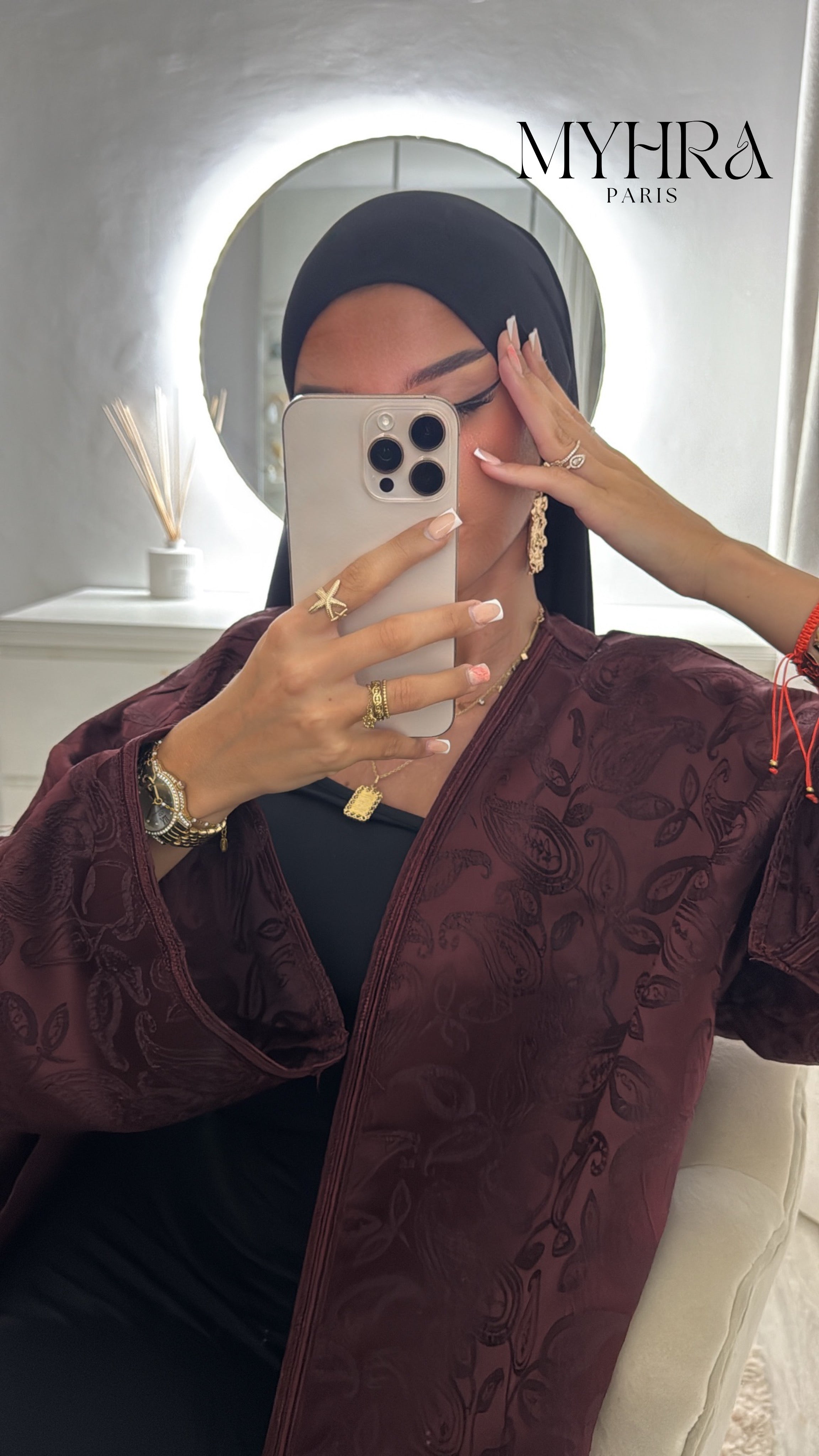 Kimono Jasminah bordeau