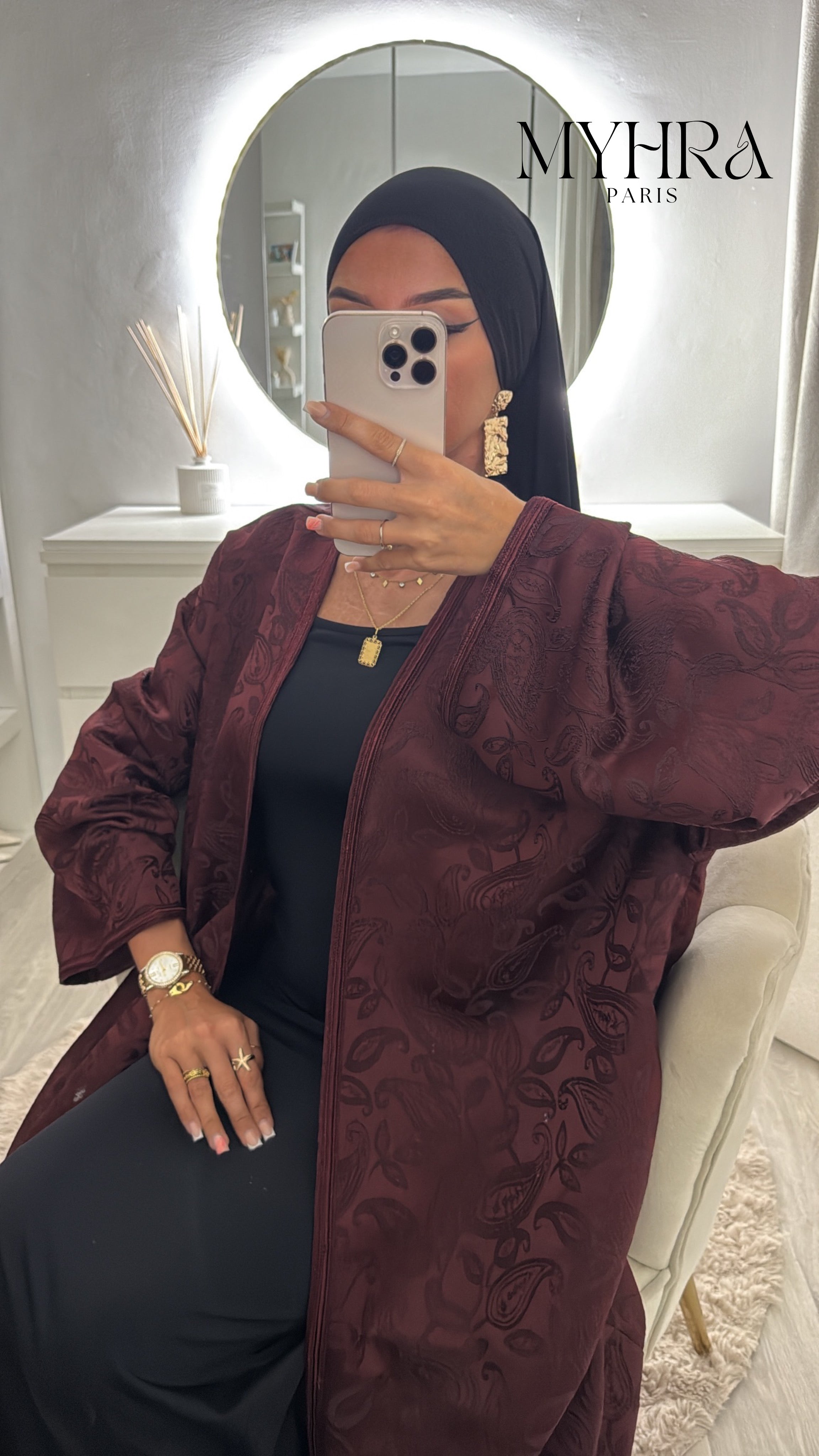 Kimono Jasminah bordeau