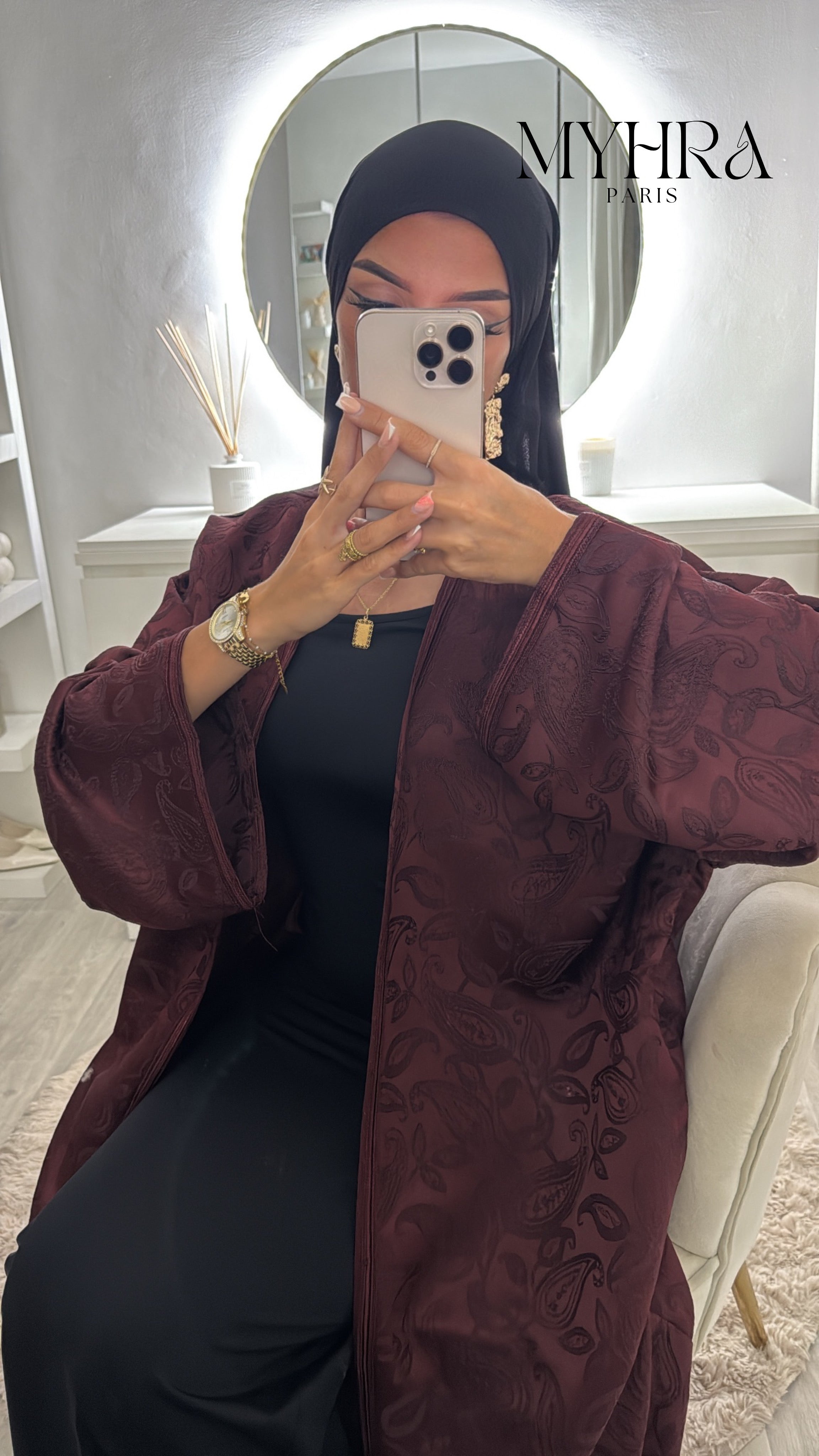 Kimono Jasminah bordeau