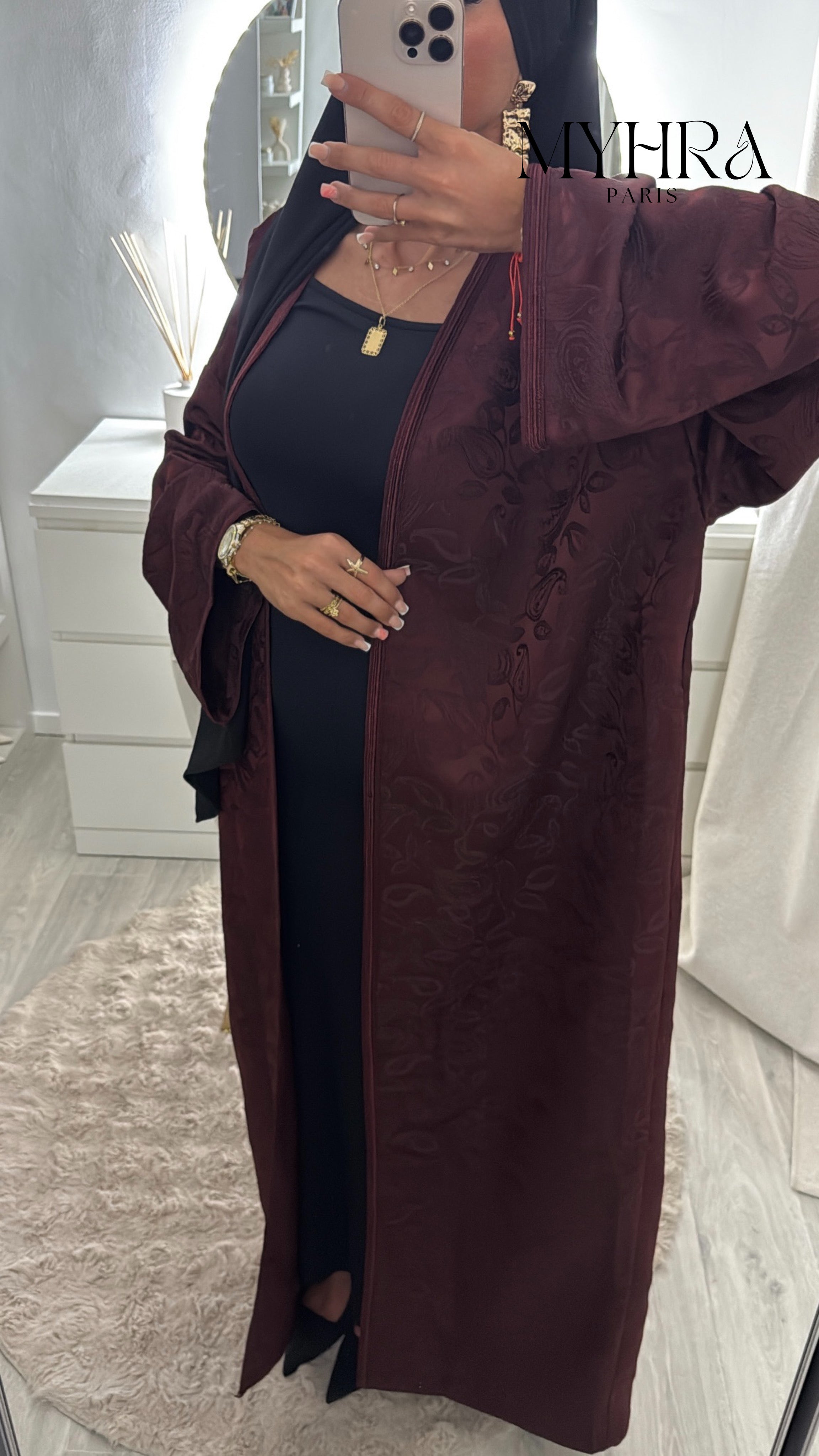 Kimono Jasminah bordeau