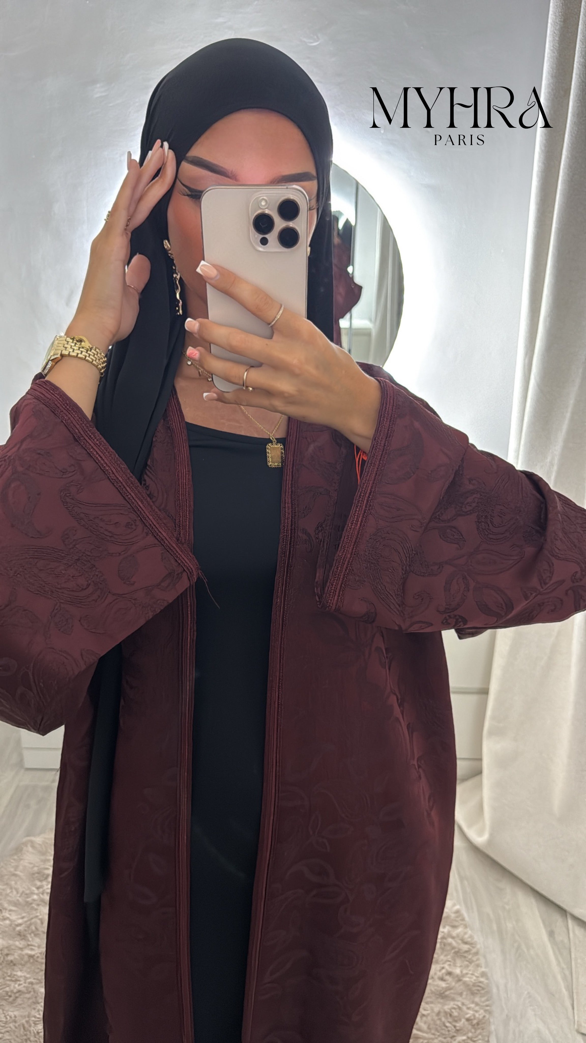 Kimono Jasminah bordeau