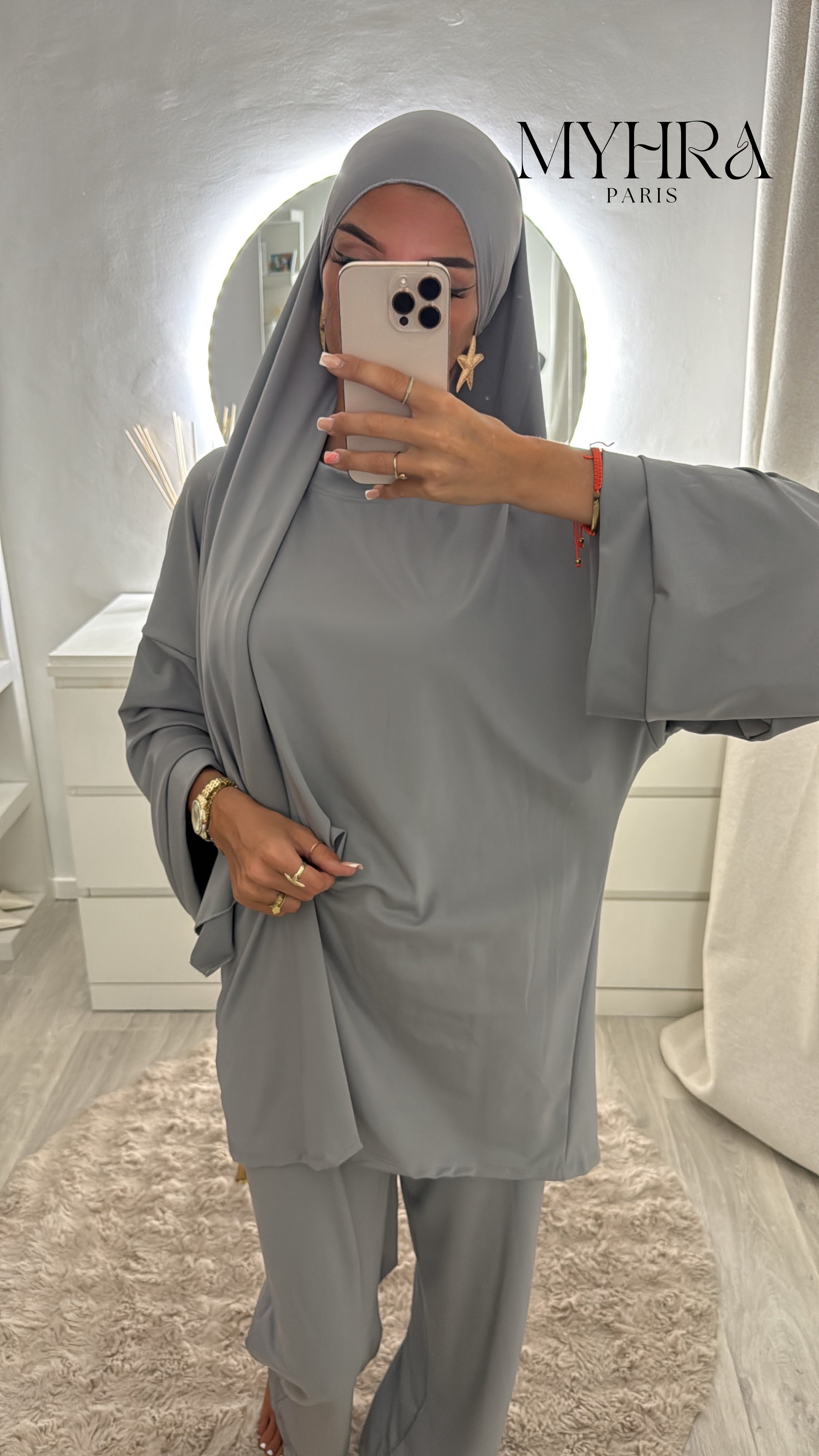 burkini 3 pièces gris