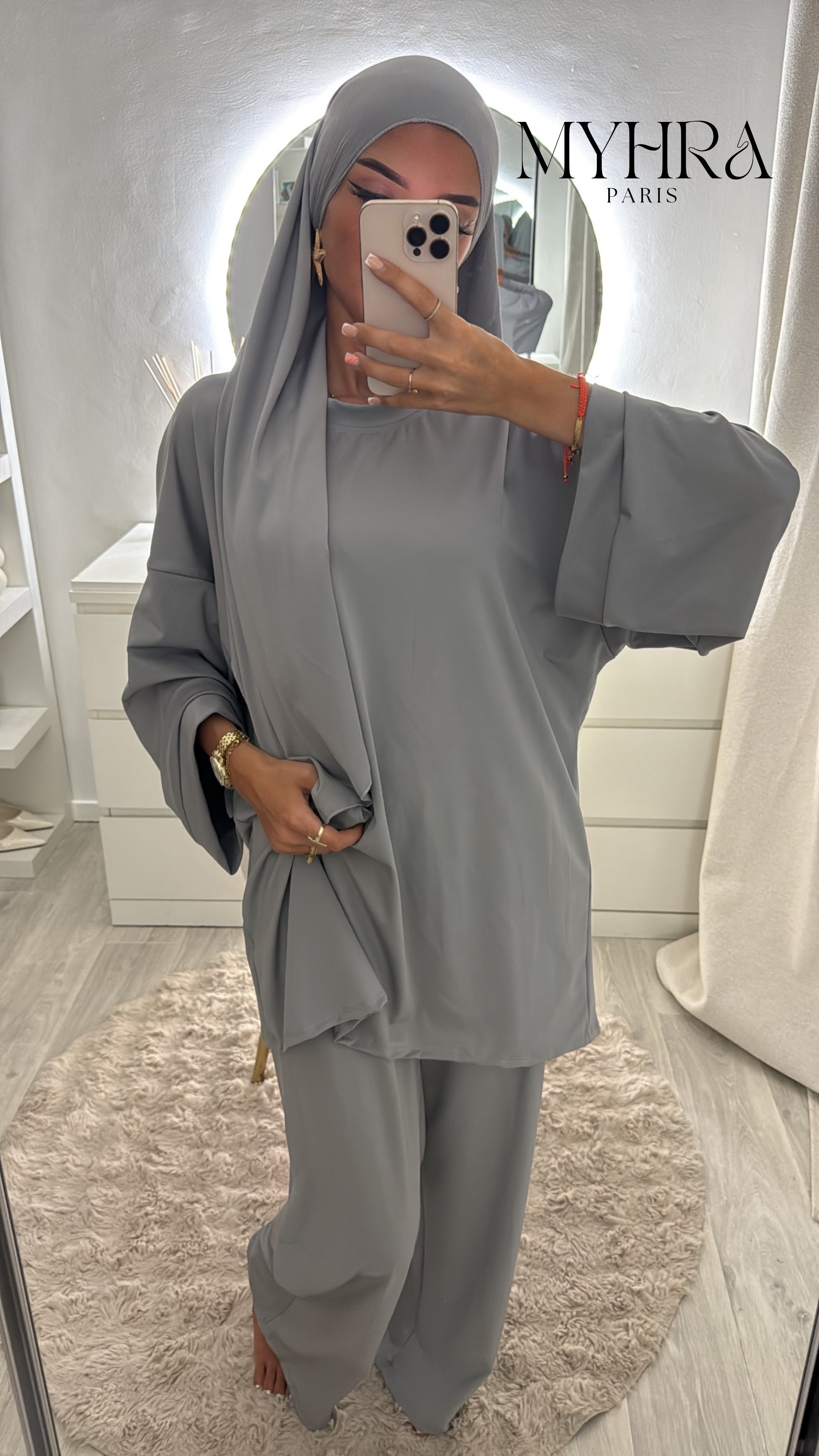 burkini 3 pièces gris