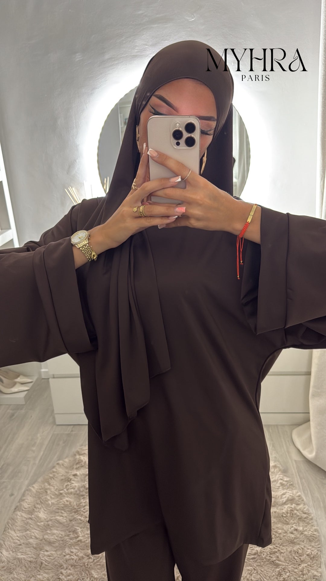 burkini 3 pièces marron