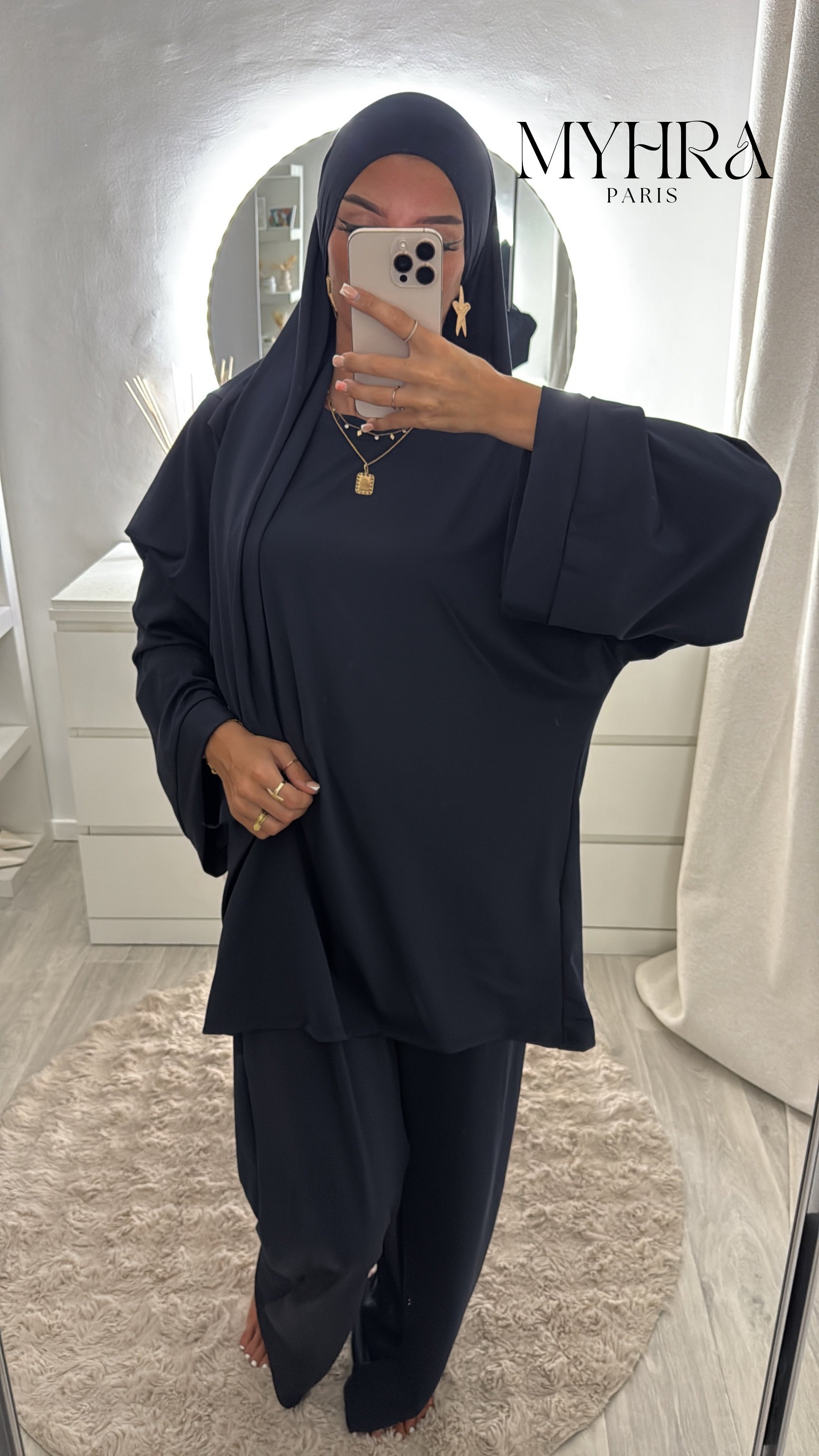 Burkini 3 pièces bleu marine